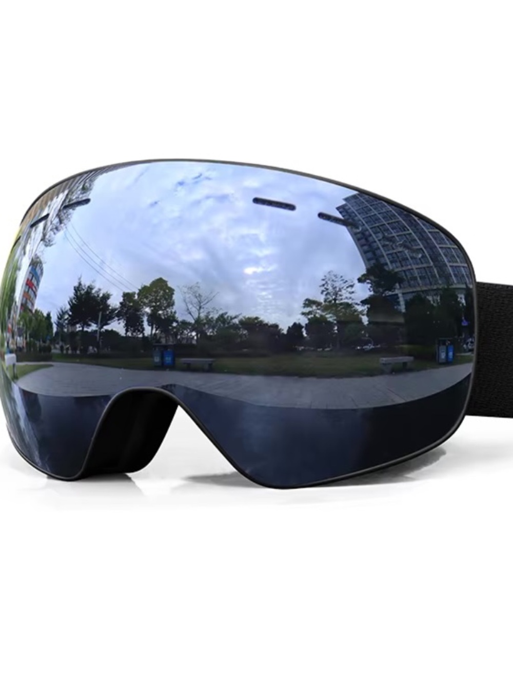Ski/Snowboard Goggles, OTG  Anti-Fog,100% UV Snow Goggles, NWT - Silver Bubble